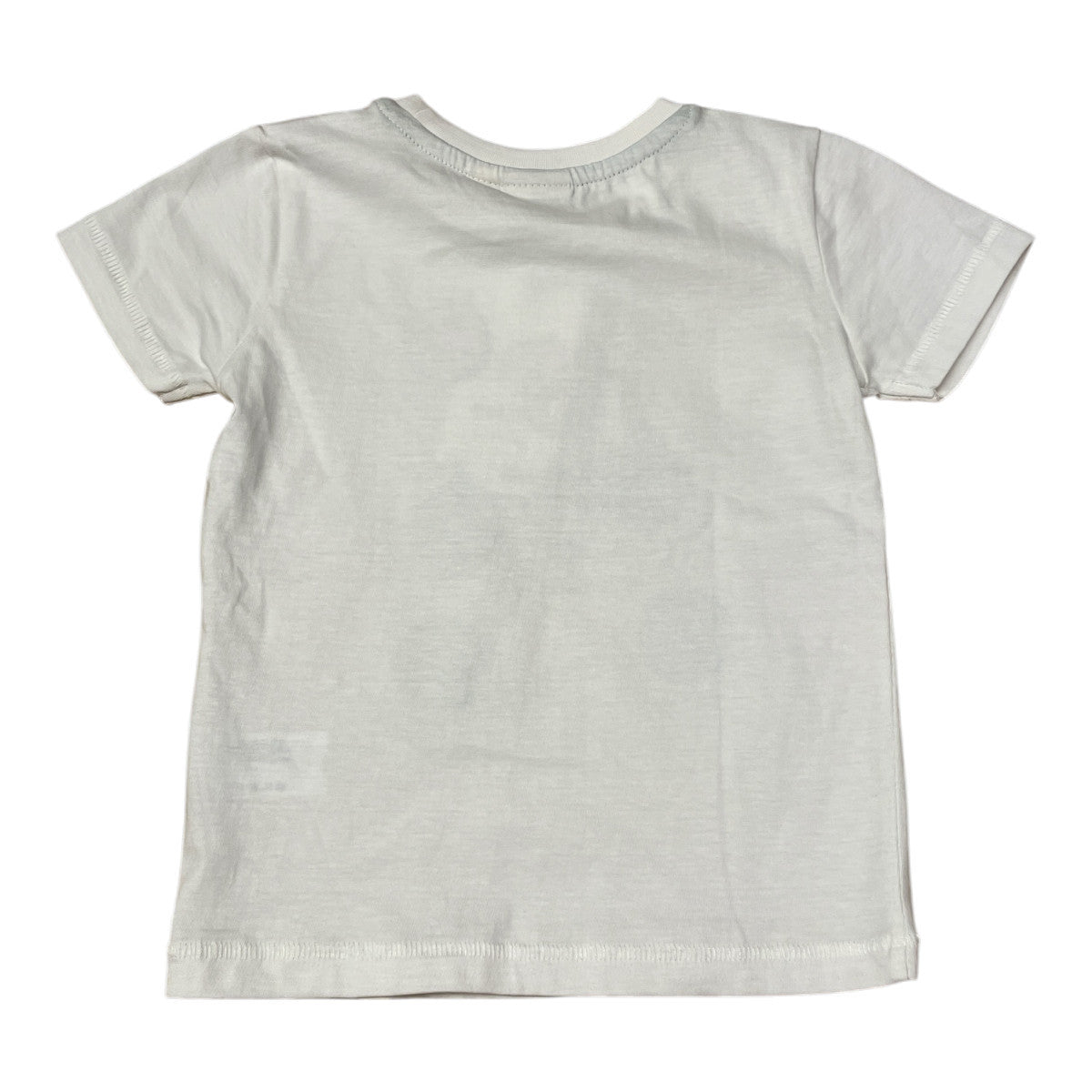 Pierrot Outlet wit katoenen T-shirt voor kinderen met planetenprint, korte mouwen, ronde hals.