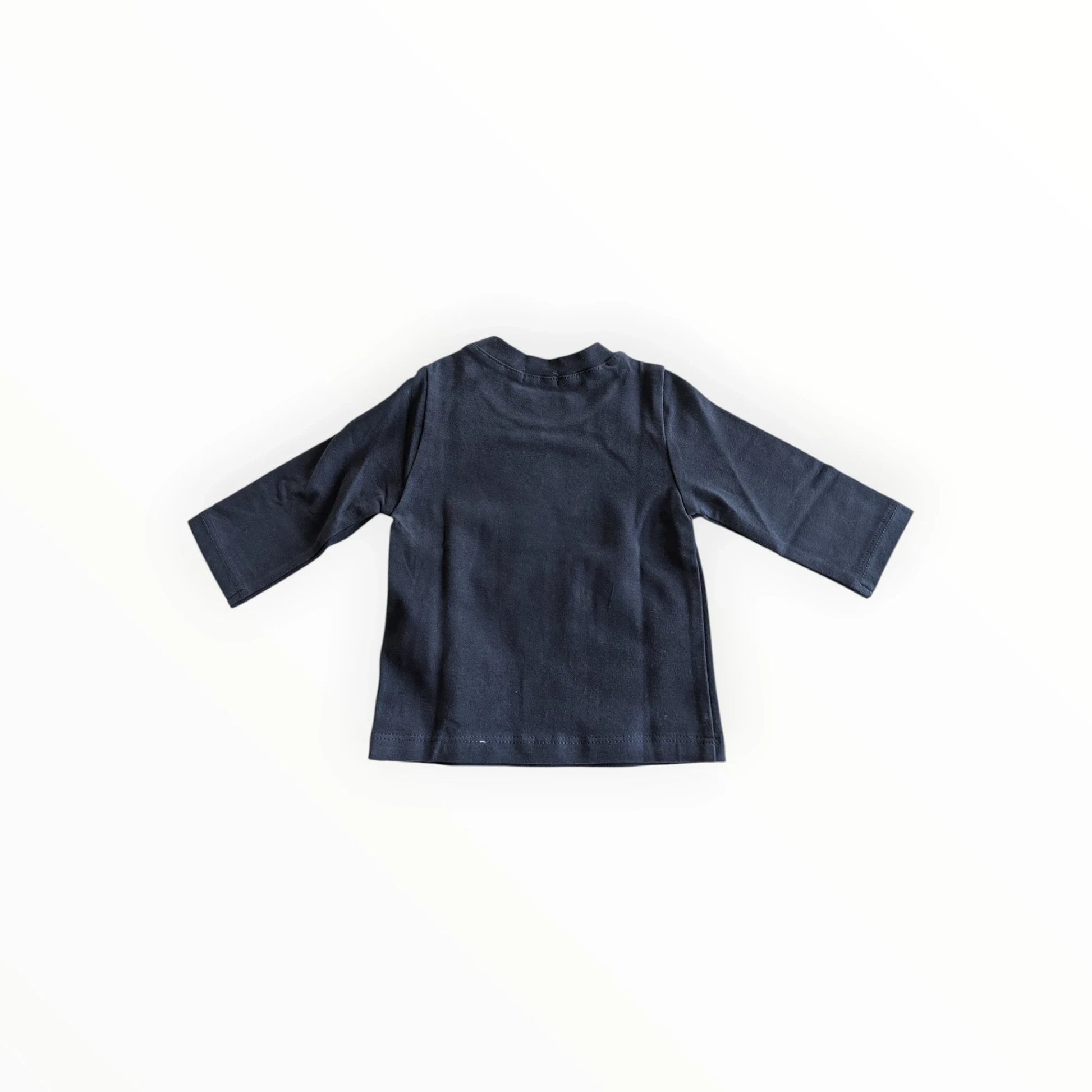 Pierrot Outlet donkerblauw katoenen longsleeve T-shirt met sterprint en "SHERIFF IN TOWN" tekst op de voorkant.