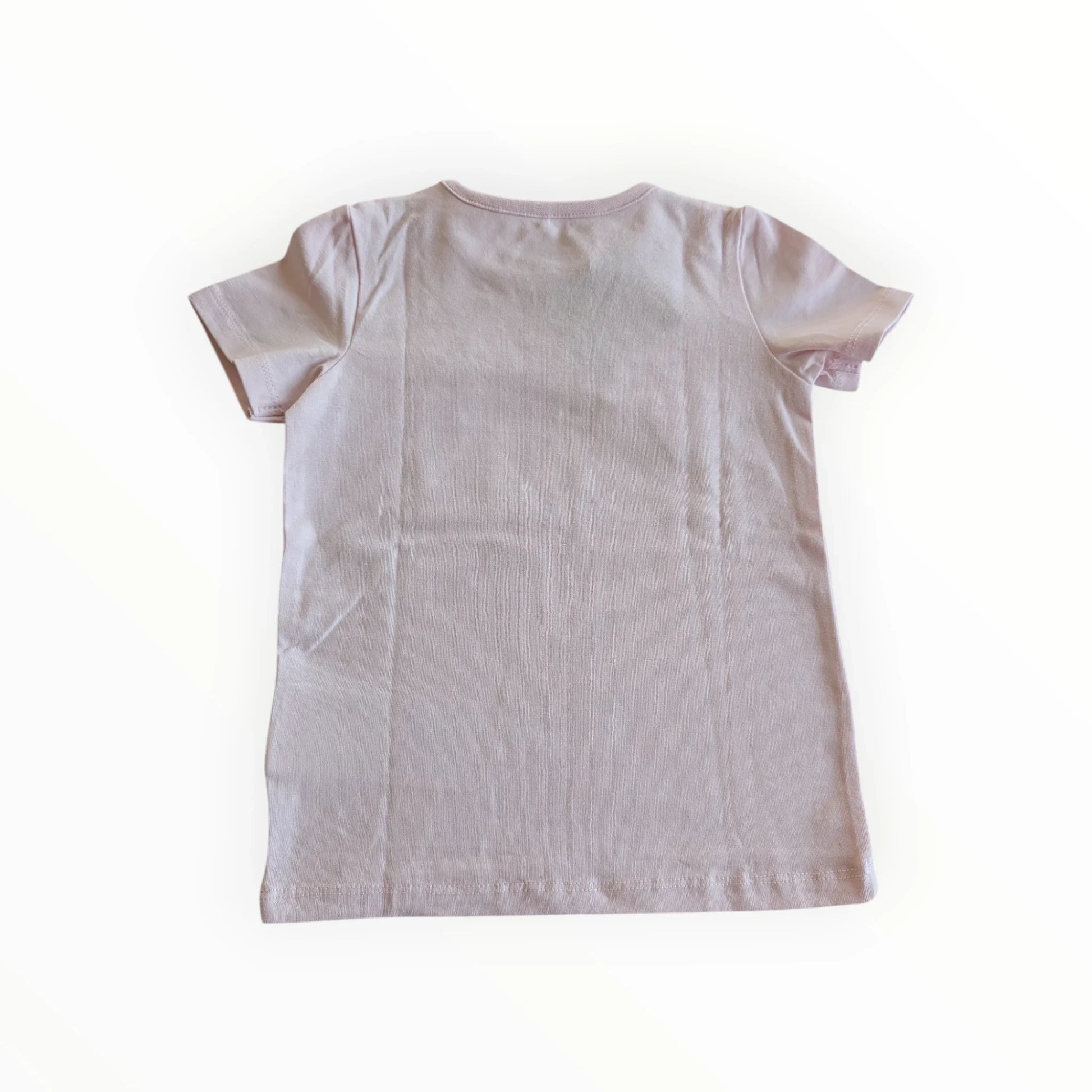 Pierrot Outlet lila katoenen T-shirt met korte mouwen en ronde hals, met opdruk "SWEET" in groene tekst en blaadjes.
