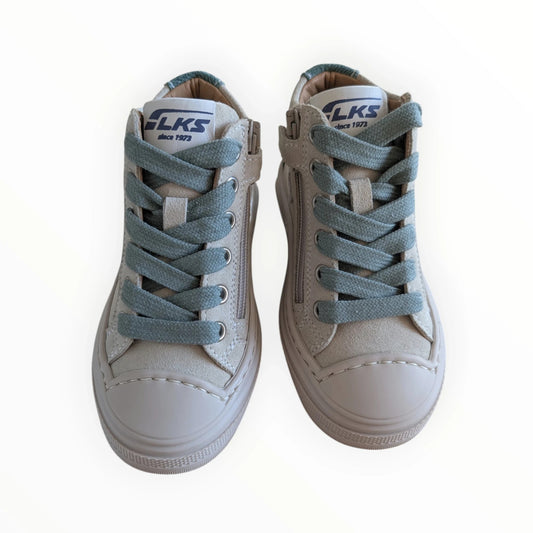 Pierrot Outlet LKS hoge sneakers beige suède met veters en rits, kinderschoenen