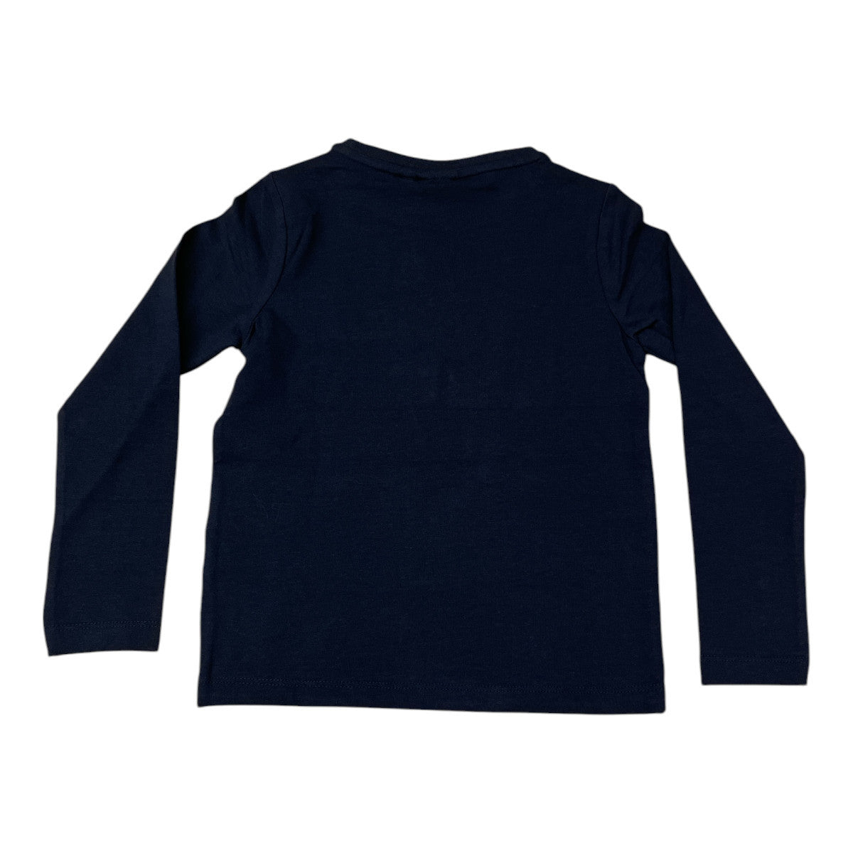 Pierrot Outlet marineblauw katoenen T-shirt met lange mouwen en 'Good Things Ahead' bloemenprint.