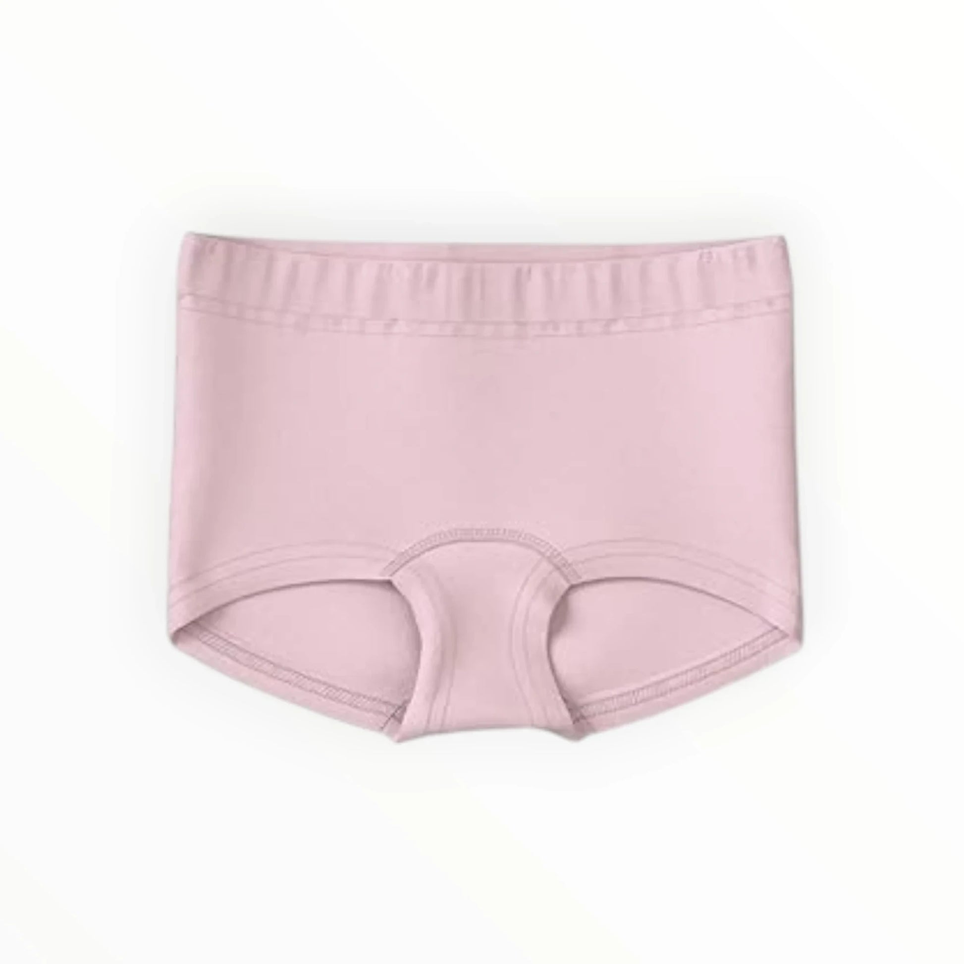 Pierrot Outlet meisjes ondergoed set van vier stuks, zachtroze katoenen broekjes met elastische tailleband en subtiel bloemenpatroon.
