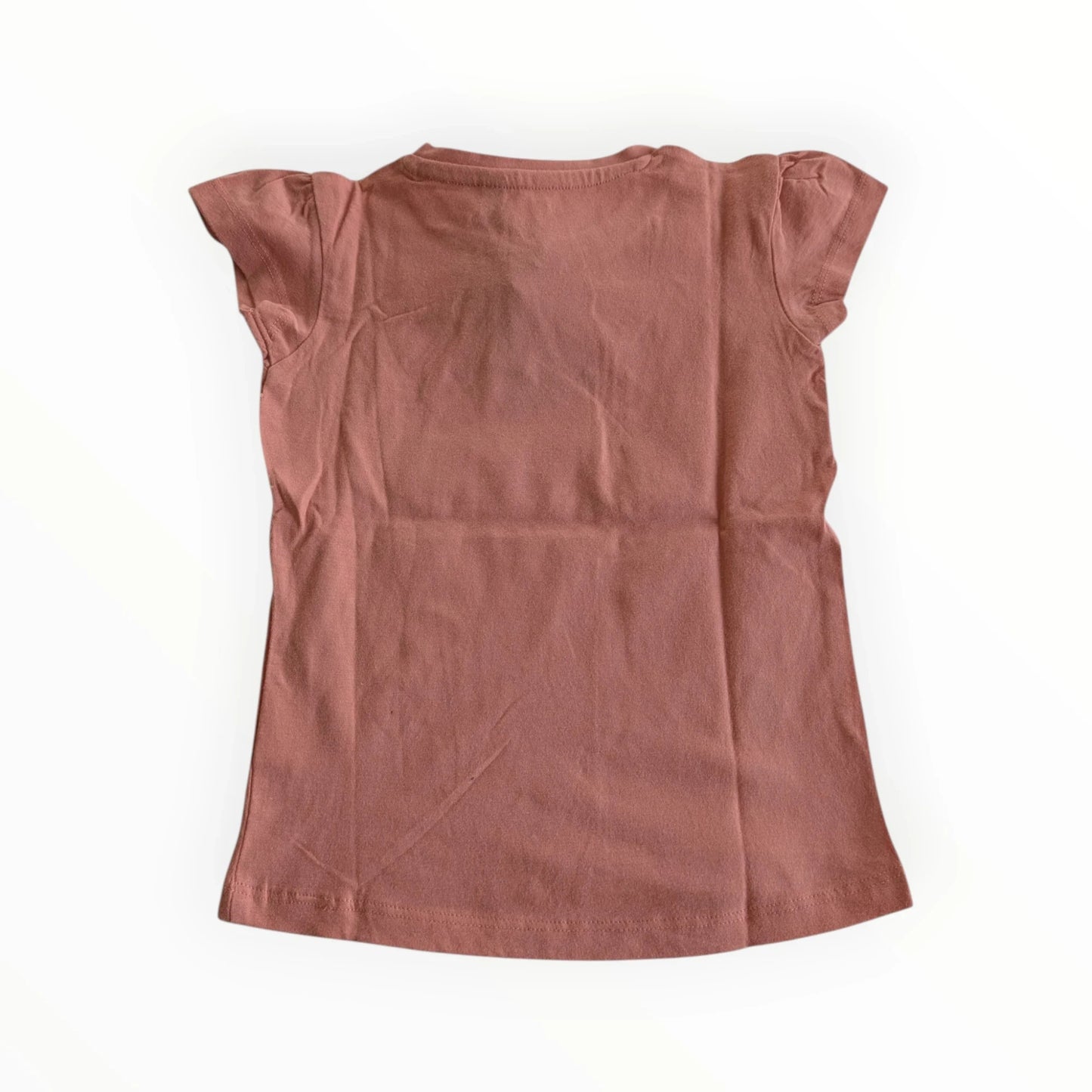 Pierrot Outlet meisjes T-shirt met korte pofmouwtjes en opdruk 'GRACIOUS' in roze katoen.