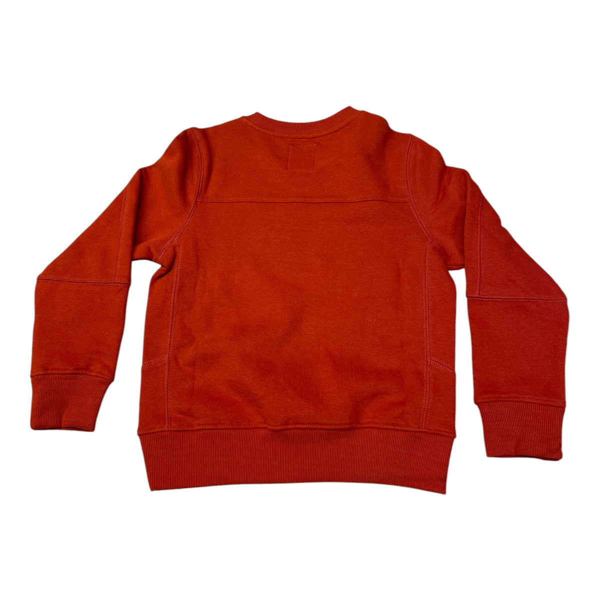 Pierrot Outlet oranje katoenen sweater met lange mouwen en subtiele borstprint. Comfortabel en stijlvol.