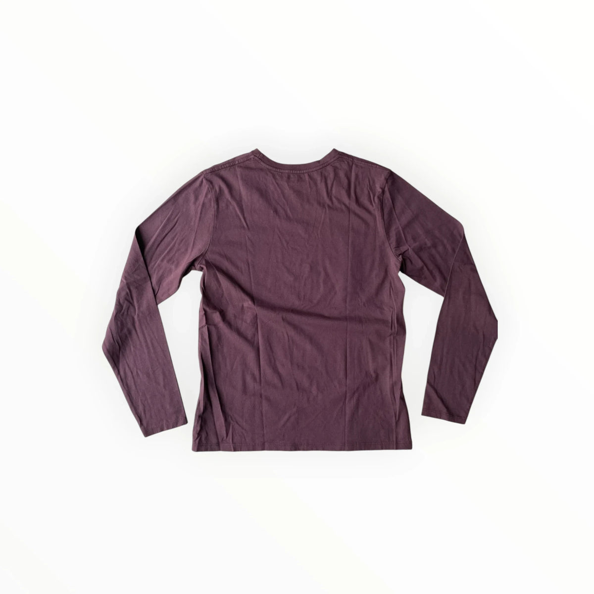 Pierrot Outlet dieppaarse katoenen T-shirt met lange mouwen en opdruk op de borst