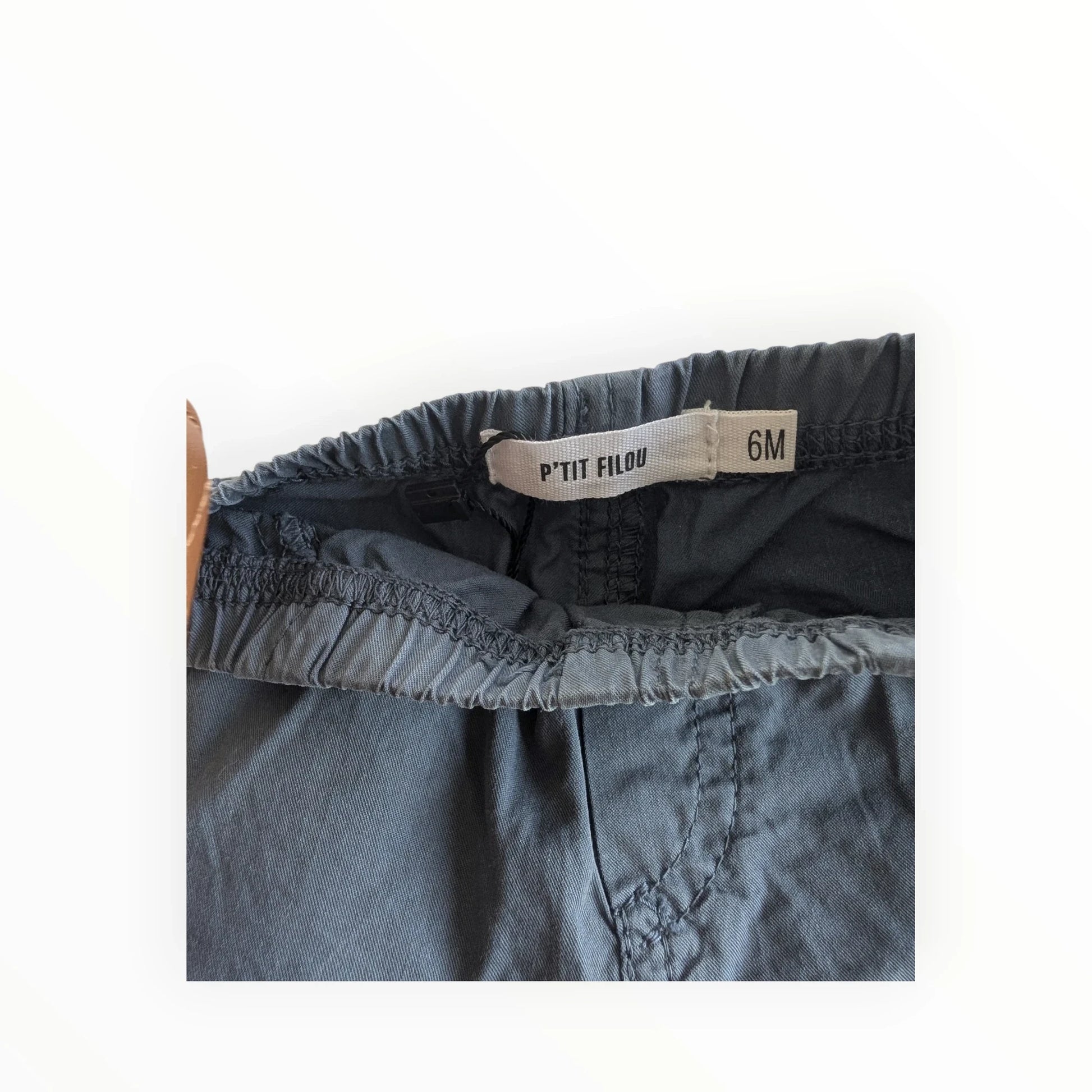 Pierrot Outlet donkerblauwe P'tit Filou shorts voor peuters, katoenmix, elastische tailleband, 6M