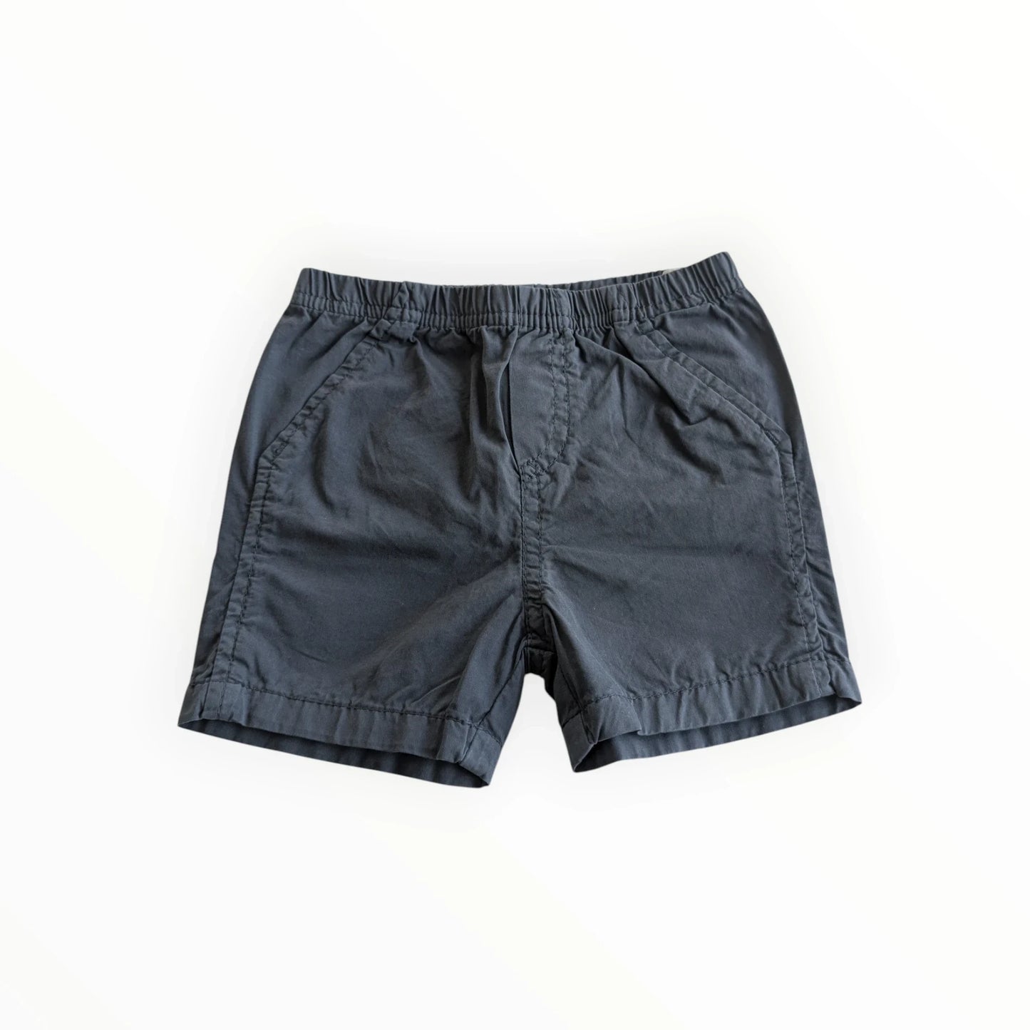 Pierrot Outlet P'tit Filou donkerblauwe casual shorts voor peuters, katoenmix, elastische tailleband, steekzakken.