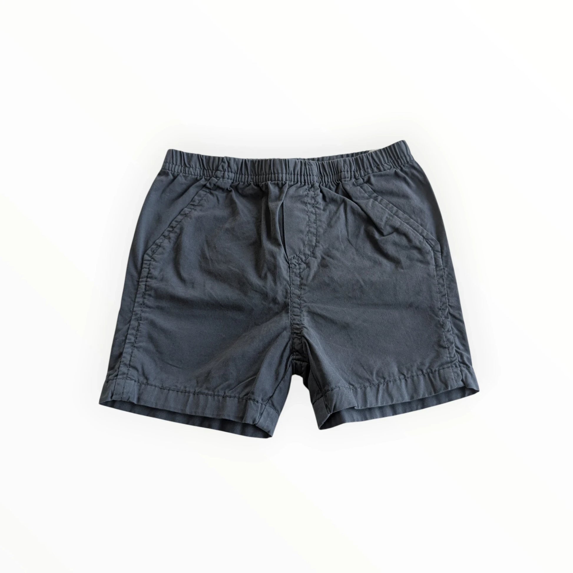 Pierrot Outlet P'tit Filou donkerblauwe casual shorts voor peuters, katoenmix, elastische tailleband, steekzakken.