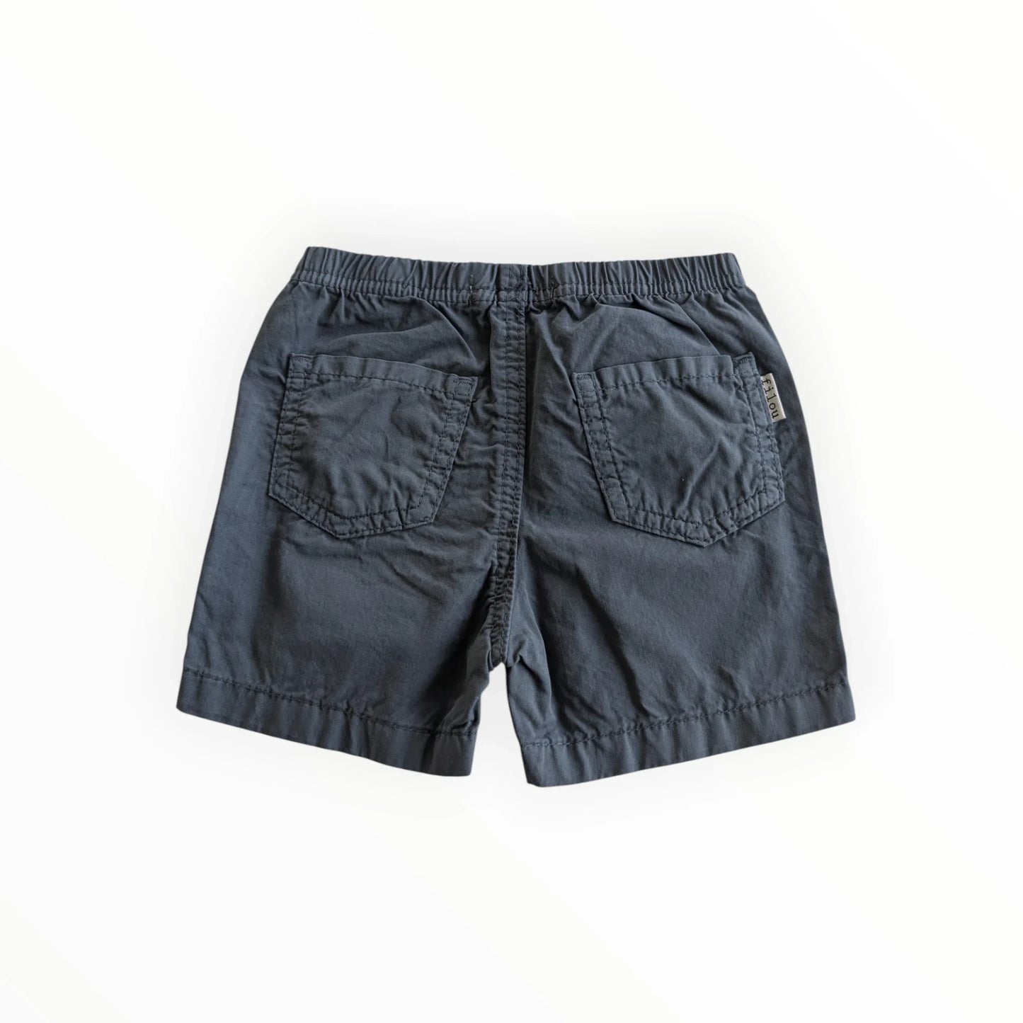 Pierrot Outlet P'tit Filou donkerblauwe casual shorts voor peuters, katoenmix, elastische tailleband, 4 zakken.