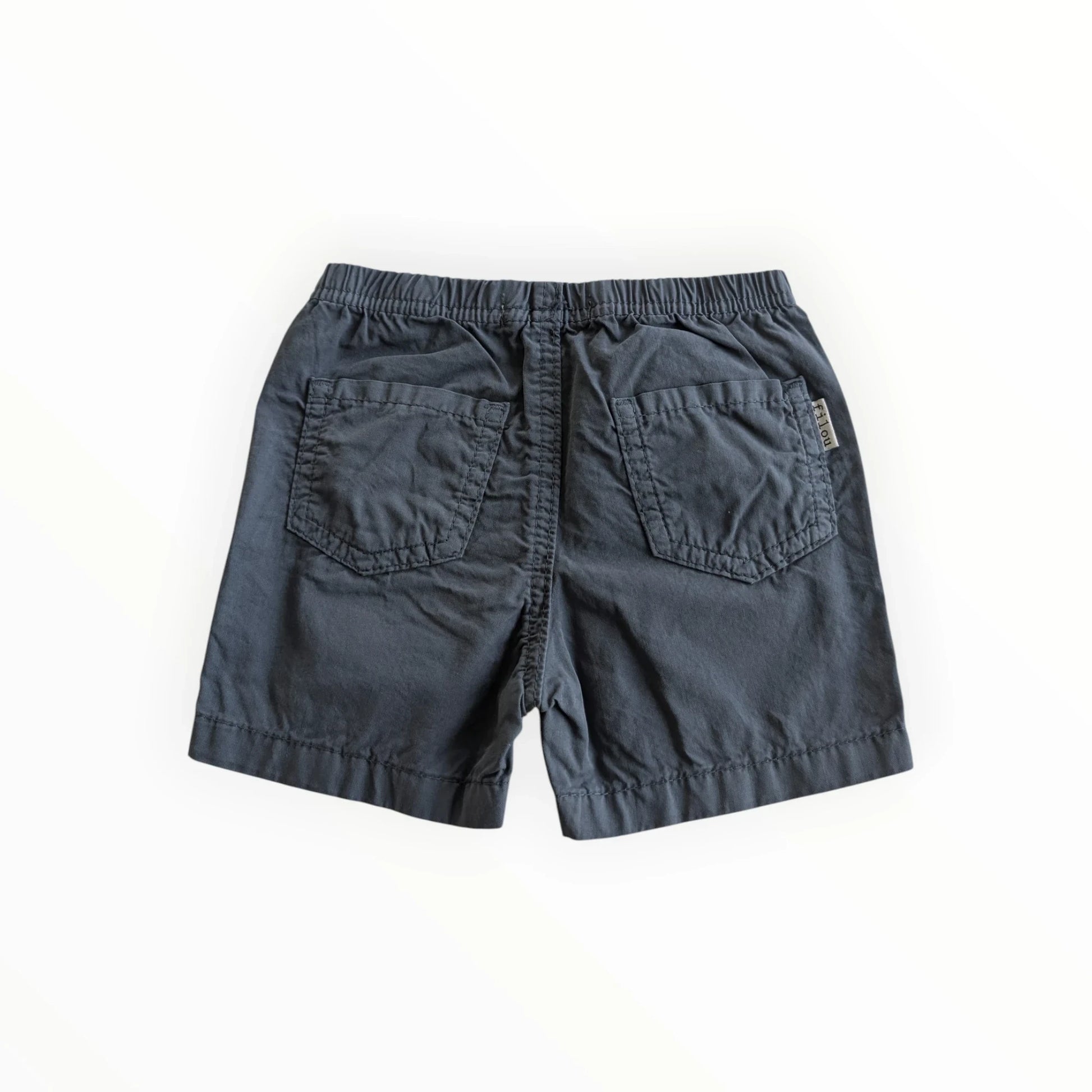 Pierrot Outlet P'tit Filou donkerblauwe casual shorts voor peuters, katoenmix, elastische tailleband, 4 zakken.