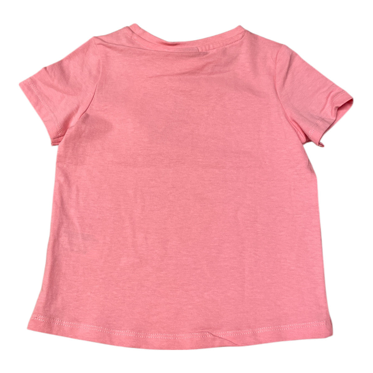 Pierrot Outlet roze katoenen T-shirt voor meisjes met korte mouwen en een print van rolschaatsen, regenboog en tekst.