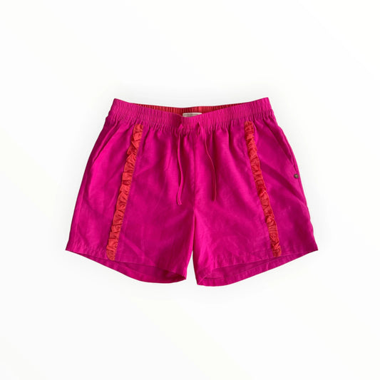 Felroze Scotch & Soda casual shorts van Pierrot Outlet met ruches, elastische tailleband en trekkoord.