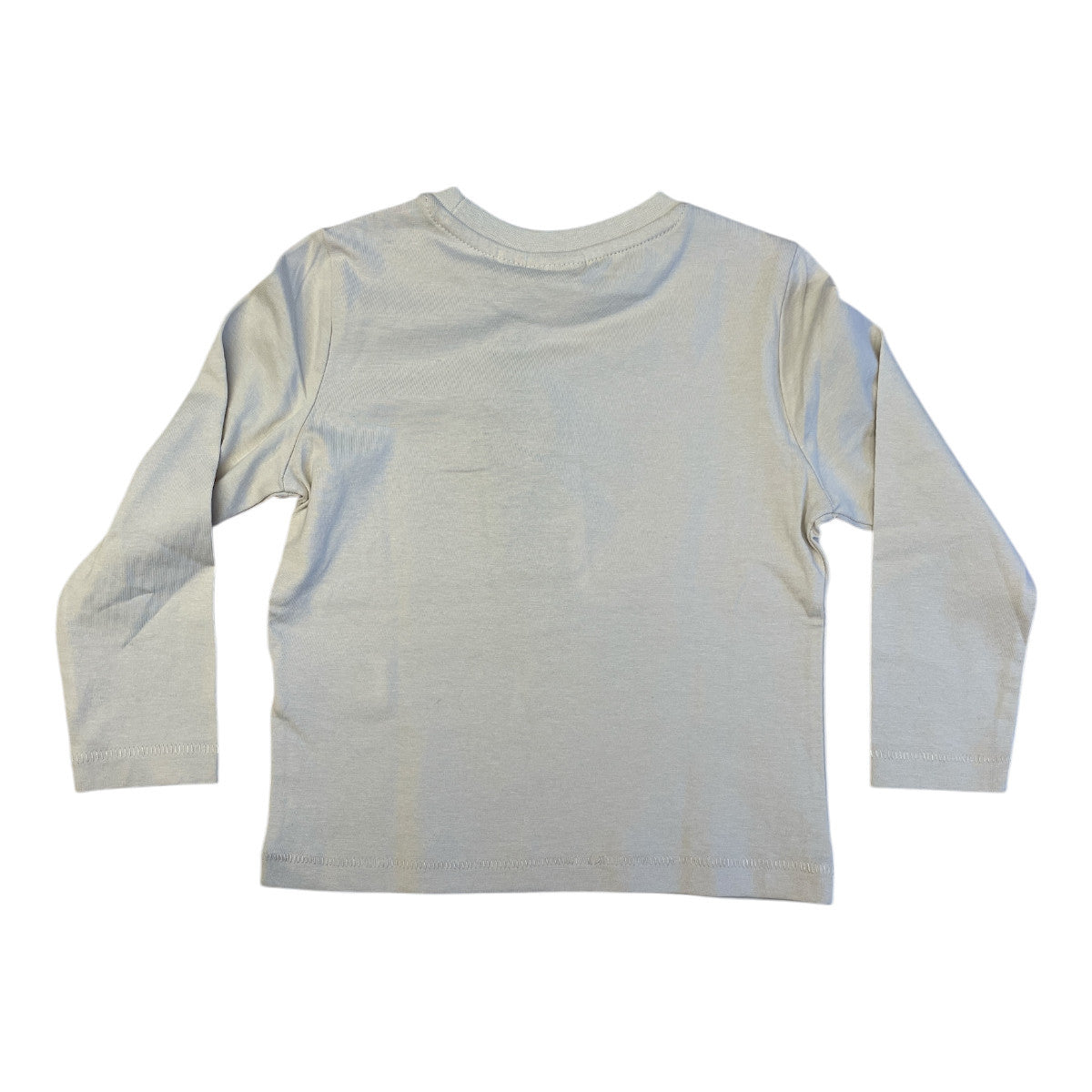 Pierrot Outlet T-shirt met lange mouwen in zachte grijstint, 100% katoen, met 'Cozy Camping' tekst en boomprint.