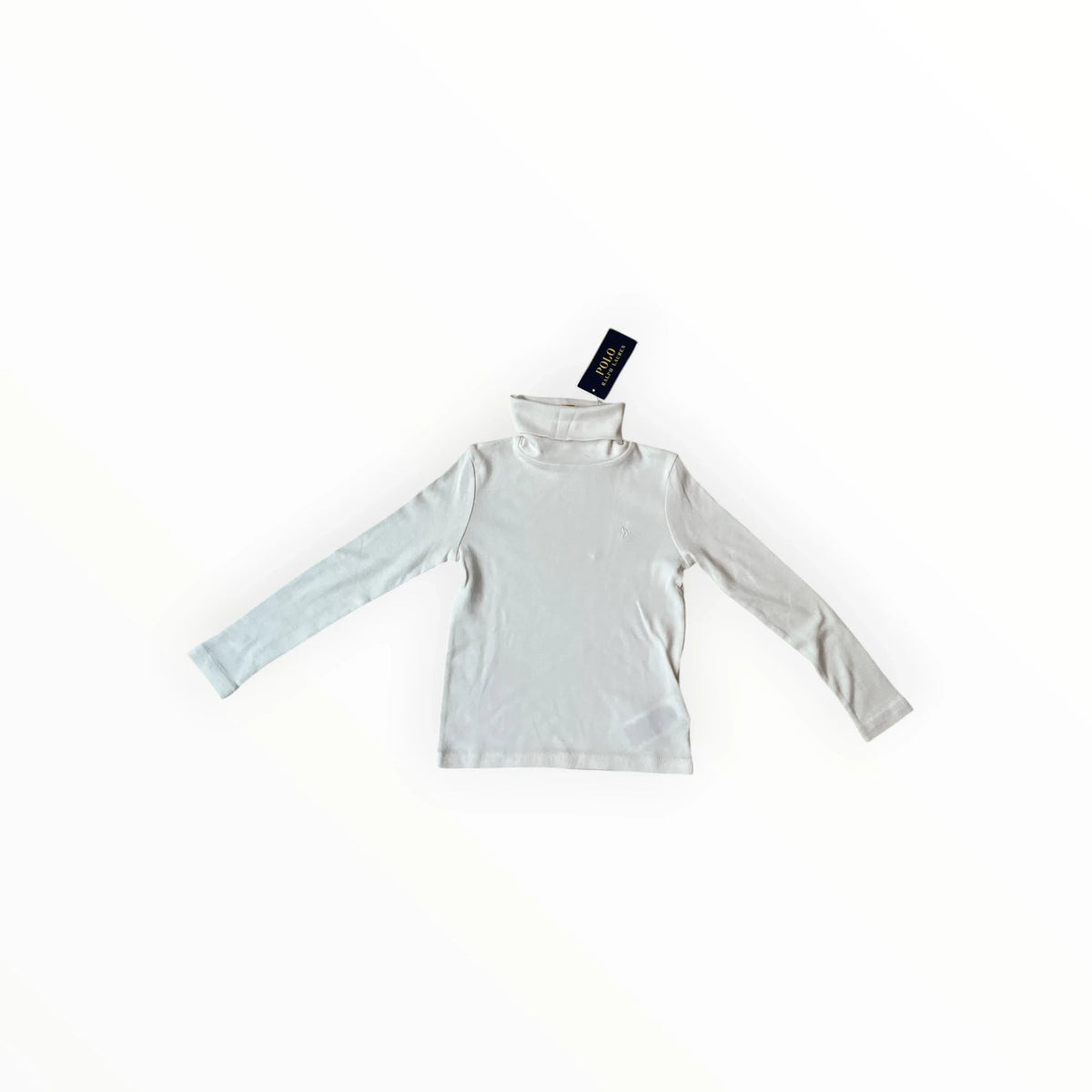Pierrot Outlet white Polo Ralph Lauren long sleeve turtleneck shirt with tonal embroidered logo on the chest