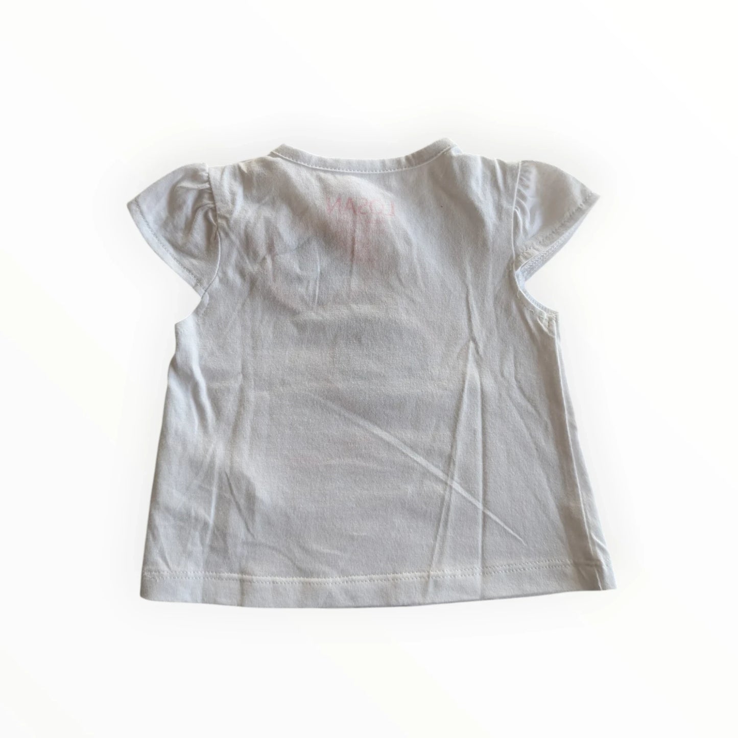 Pierrot Outlet baby meisje wit katoenen T-shirt met korte mouwen en lieveheersbeestje print