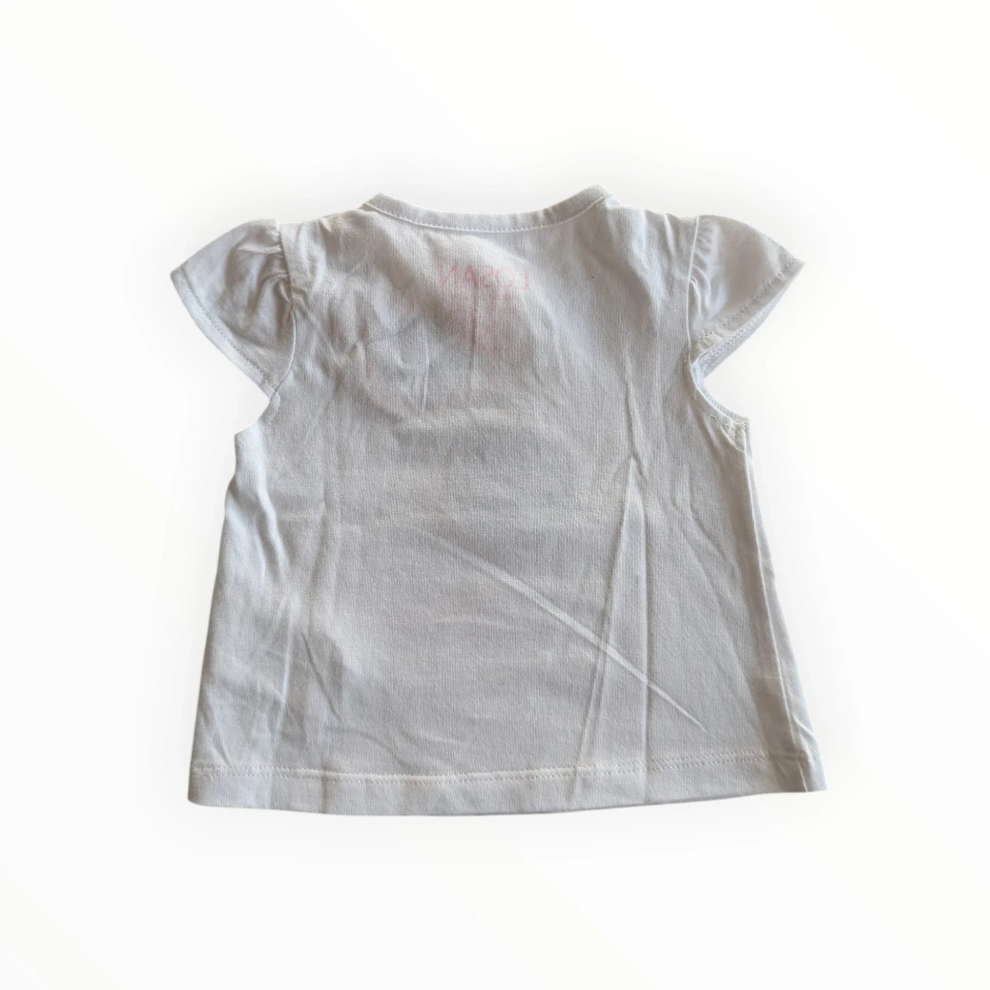 Pierrot Outlet baby meisje wit katoenen T-shirt met korte mouwen en lieveheersbeestje print