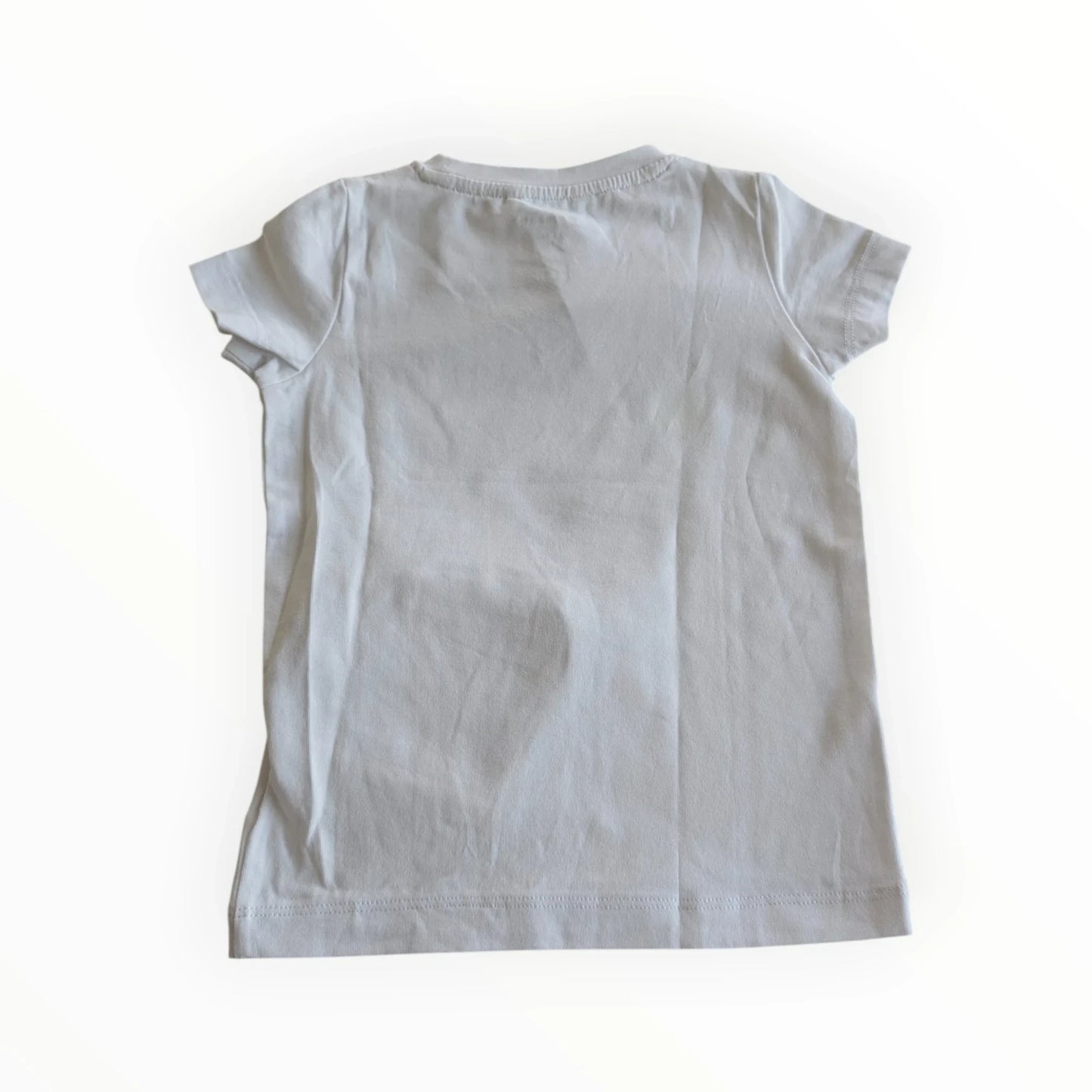 Pierrot Outlet wit katoenen T-shirt voor meisjes met schelp- en zeedierprint, perfect voor de zomer.