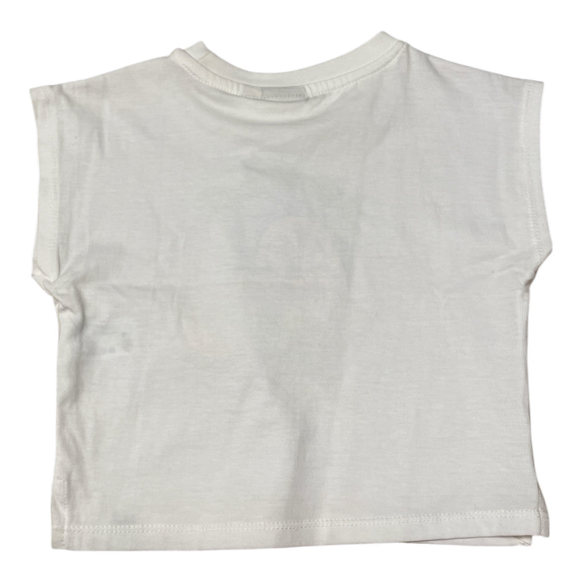 Pierrot Outlet wit katoenen T-shirt met korte mouwen en zomerse print voor meisjes.