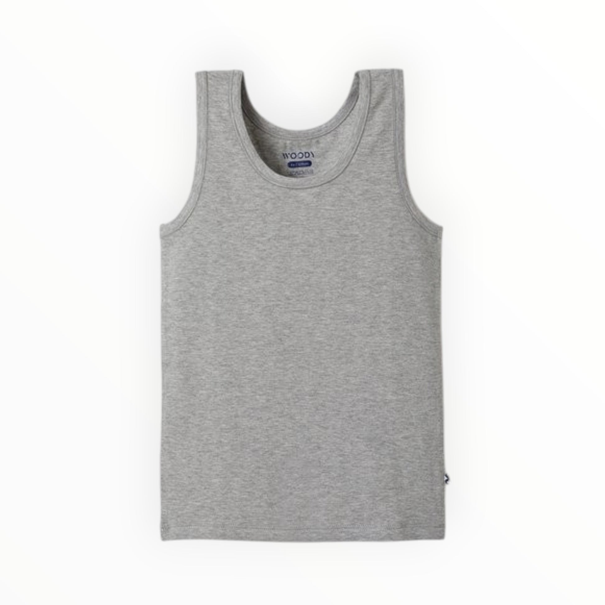 Pierrot Outlet WOODY Basic Tanktop Heren grijs katoen, ideaal als ondergoed of casual top.