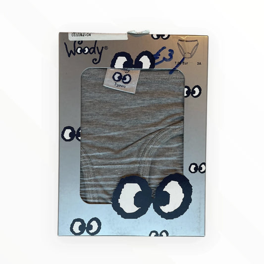Pierrot Outlet Woody jongensonderbroeken set van 3, grijs gestreept, katoenmix, maat 3 jaar.