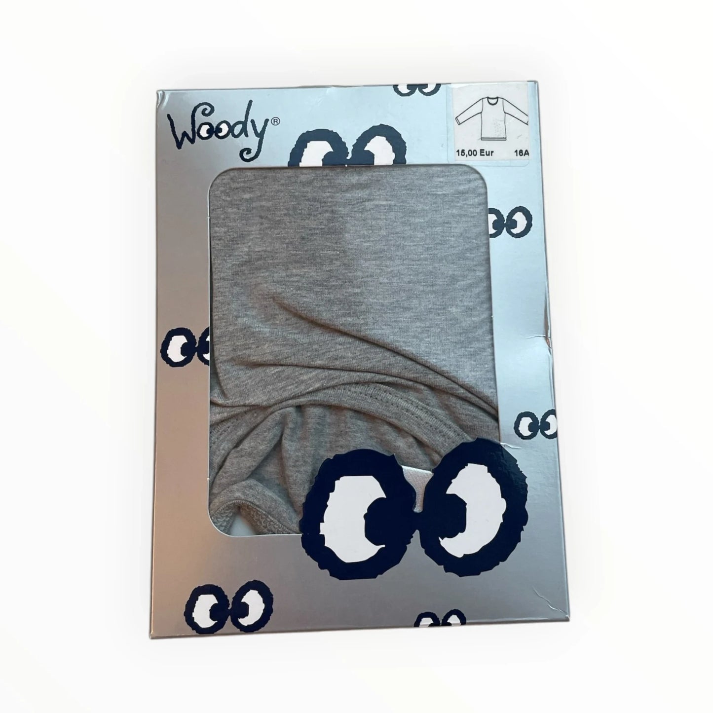 Pierrot Outlet Woody kinder pyjamaset met lange mouwen in grijs, gemaakt van zachte stof.