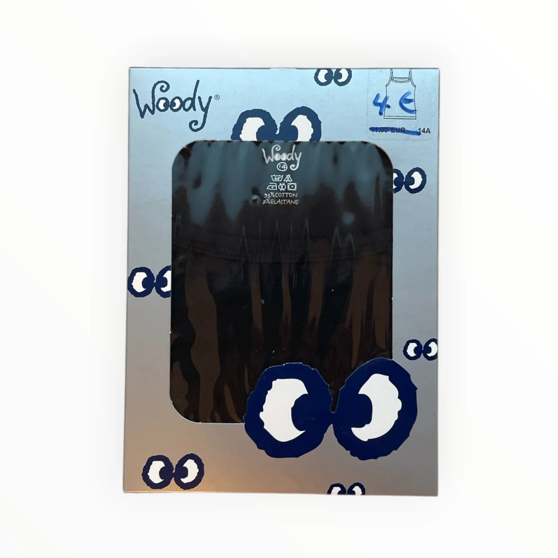 Pierrot Outlet Woody kinder tanktop van zwart katoen en elastaan, 95% katoen, 5% elastaan. Comfortabel en ademend.