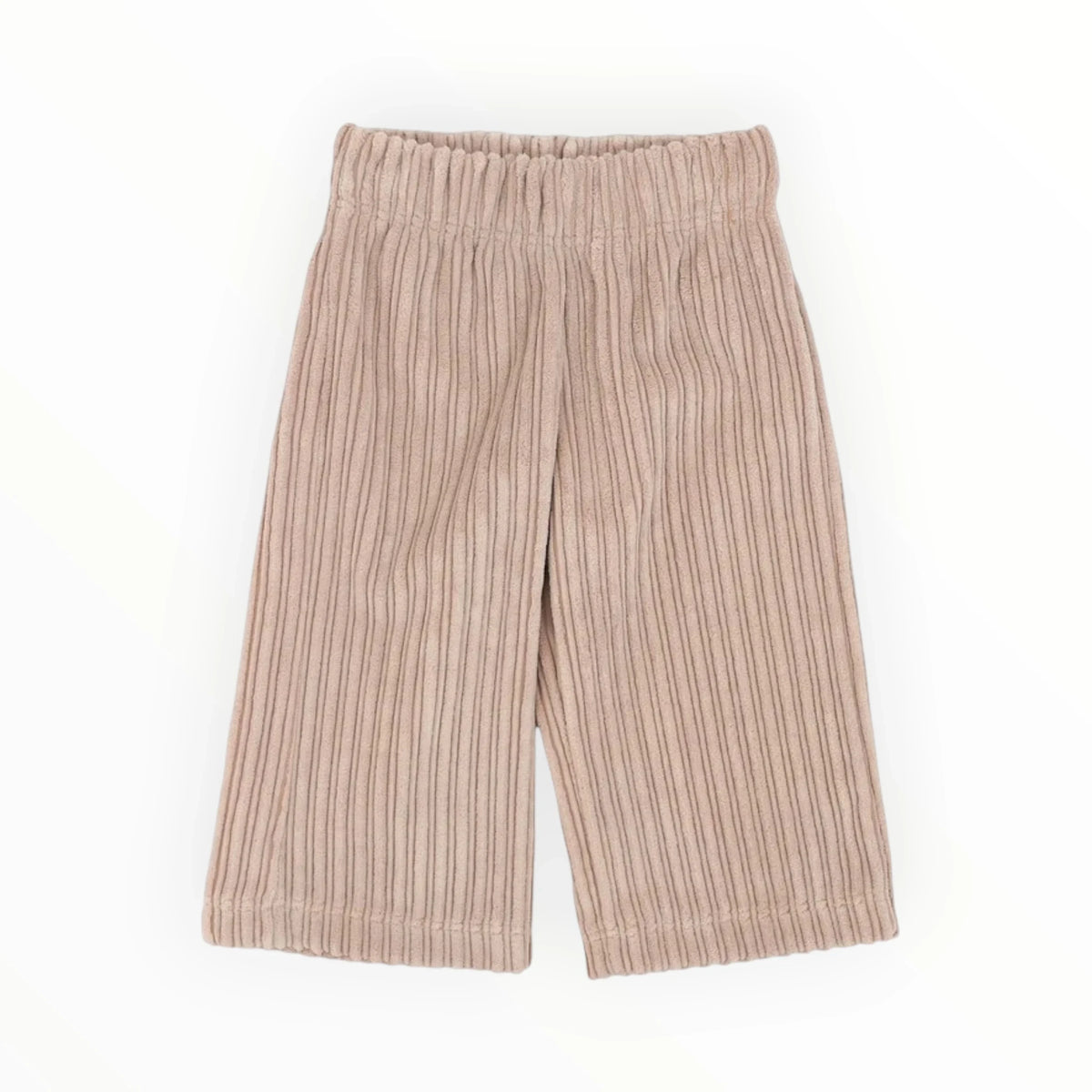 Pierrot Outlet zandkleurige corduroy broek voor kinderen met een comfortabele elastische tailleband