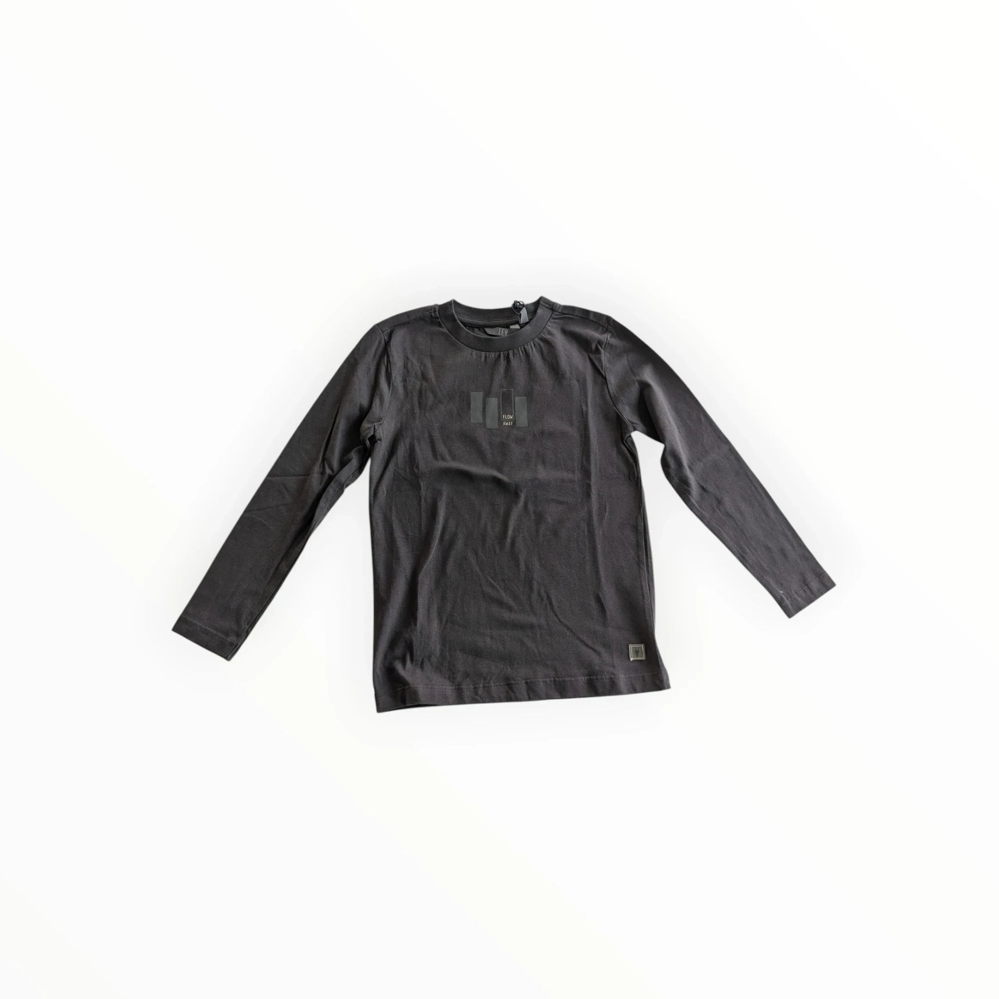 Pierrot Outlet zwart katoenen T-shirt met lange mouwen en logo op de borst