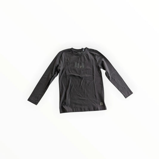 Pierrot Outlet zwart katoenen T-shirt met lange mouwen en logo op de borst