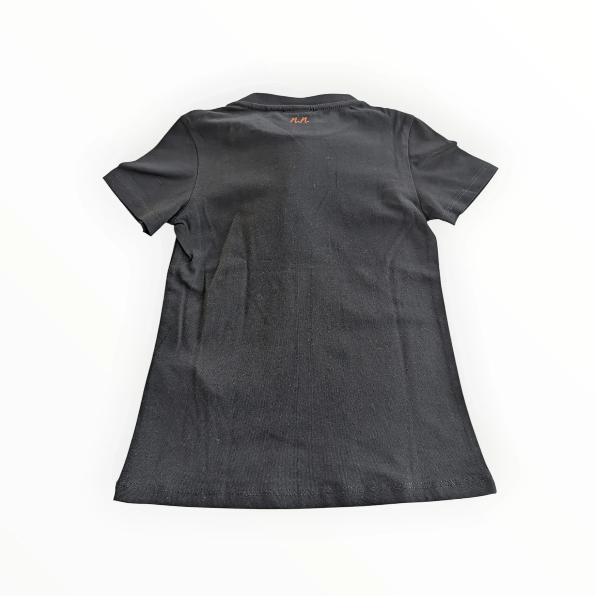 Pierrot Outlet zwarte katoenen T-shirt voor kinderen met grafische print en ronde hals