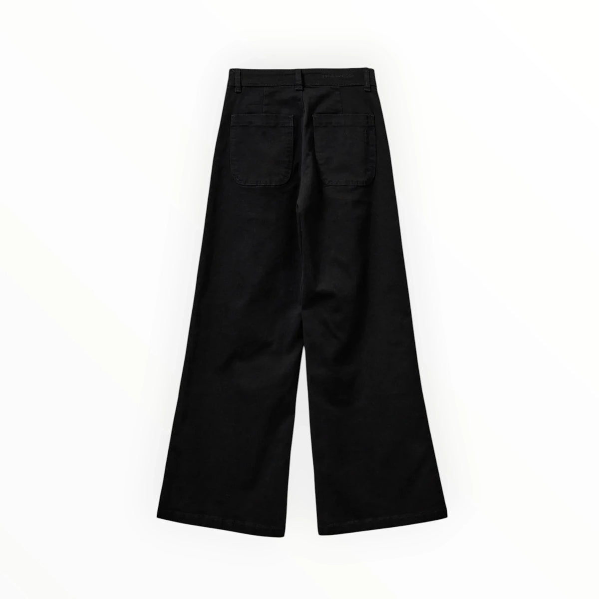 Pierrot Outlet zwarte SOFIE SCHNOOR broek met wijde pijpen, hoge taille en achterzakken